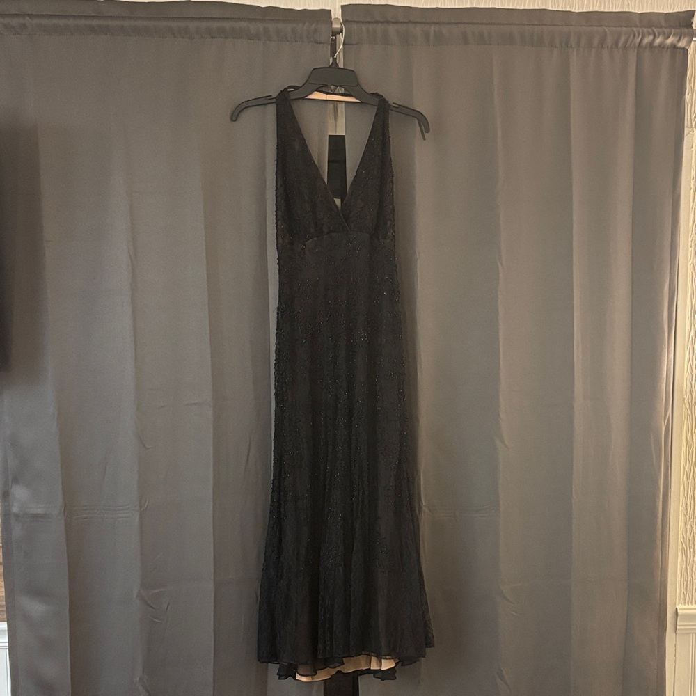 Carmen Marc Valvo Elegant Black Backless Dress